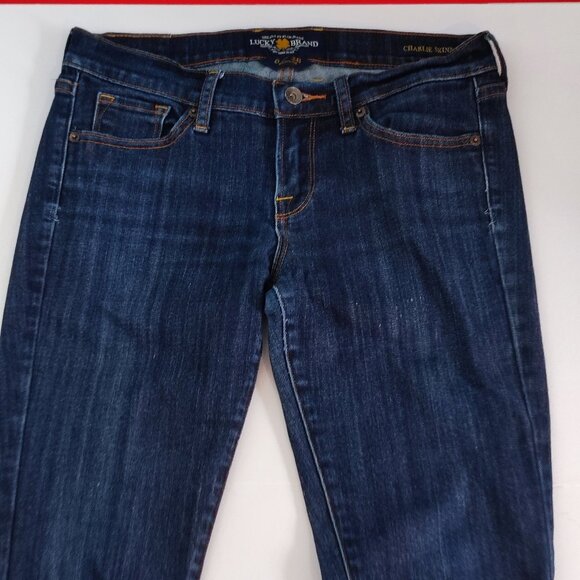 Lucky Brand Charlie jeans women's size 6/28 ink blue skinny - Picture 2 of 15
